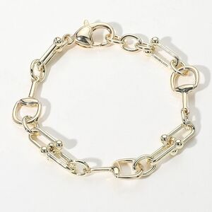 Gold Hardware Horsebit Link Chain Bracelet Bangle Casual Jewelry